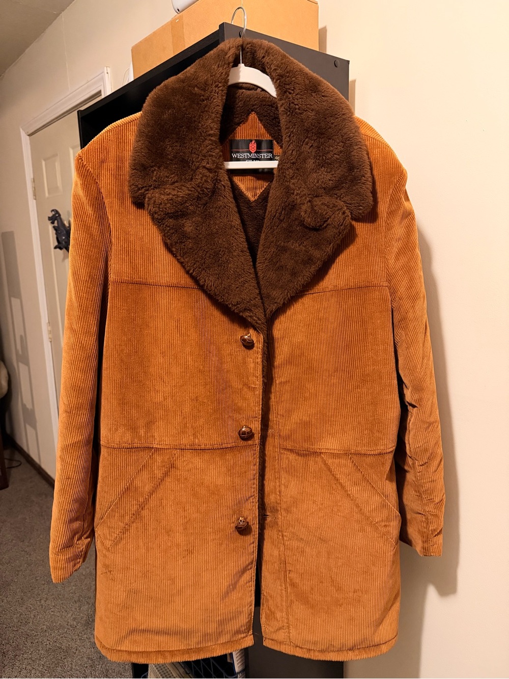 Vintage Westminster Club Corduroy Coat [46 Tall]  - Camel Brown